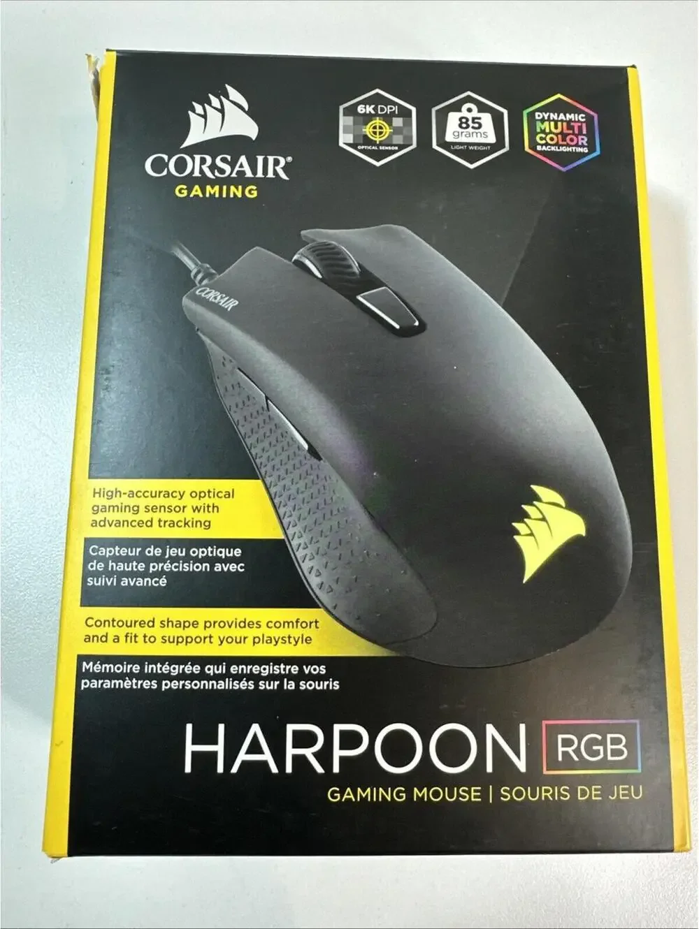 NEW SEALED Corsair HARPOON RGB FPS/MOBA Gaming Mouse 85 Gram Six Button WIRED